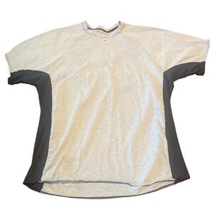Bulwark Flame Resistant‎ Mens Light Gray Dark Gray Mesh Paneled T-Shirt